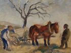 Clearance Sale to Collect Transfer Painting Signed Farmers Made Dated 1952