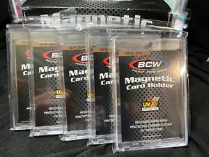 Lot Of 5 BCW One-Touch Magnetic Card Holder 35pt Point UV Protection