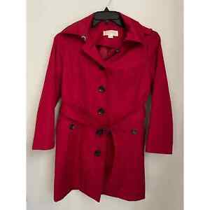 MICHAEL Michael Kors Red Trench Coat w/ Hood (Size PM)