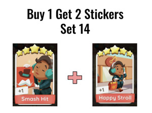 BUNDLE STICKER for Monopoly Go! Smash Hit + Happy Stroll - SET 14 -FAST DELIVERY