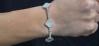 Solid 925 Silver Moissanite Iced Clover Shape Tennis Bracelet Men's Jewelry 7in