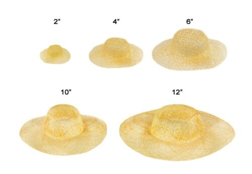 Round Top Sinamay Natural Straw Hat for Dolls Bears Country Crafts Multi-Size