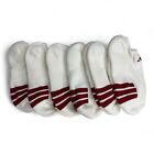 Adidas White Crimson Red No Show Socks 6 Pair Pack Size M NWOT