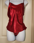 Vtg California Dynasty 2 Pc Camisole Panties Set Shiny Satin Large Red 80s NWOT