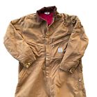 Carhartt Coveralls Mens 50 Short Duck Quilted Lined Insulated Corduroy Collar