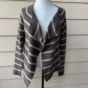 360Cashmere Stripe Open Cardigan Sweater Women 360 Cashmere Long Sleeve XS