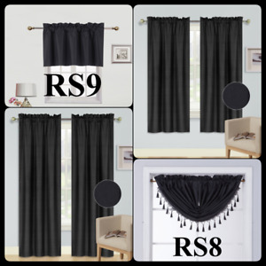 PANELS OR VALANCES SOLID BLACKOUT ROD POCKET FOAM LINED WINDOW CURTAIN TREATMENT