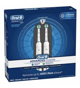 BRAUN Oral-B Advanced Clean Rechargeable Electric Toothbrush (2 PACK) New!