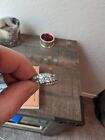 14k white gold 3 main stone Zales diamond ring/ great condition, hardly worn