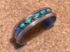 Classic VIntage Native American Coin Silver & Turquoise Bracelet