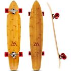 44 inch Kicktail Cruiser Longboard Skateboard, Bamboo and Hard Maple Deck (Red)