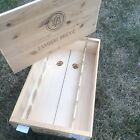 Wooden Wine Shipping Box Crate w/ Sliding Lid- Lambert Bridge - Holds 6 bottles