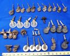 Lot of 31 Mixed Antique Caster Wheels Ceramic Vintage Steel Repurpose Rollers