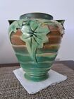 Roseville Vintage 1934 Green LUFFA  Vase 8