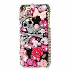 Phone Case Bling Sparkly Skull Diamonds Shockproof Soft Black Cover With Lanyard