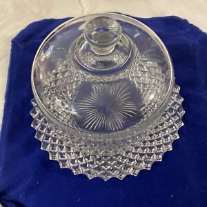 Westmoreland English Hobnail Clear Cake Plate With Lead Crystal Lid