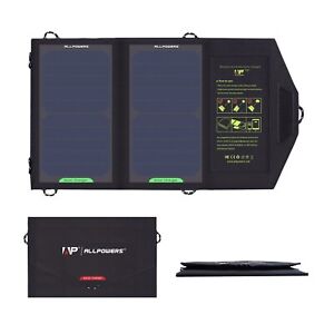 ALLPOWERS Foldable Solar Panel Charger Solar Charger USB Ports For Camping Use