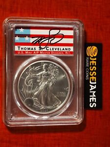 2021 SILVER EAGLE PCGS MS70 T1 LAST DAY OF PRODUCTION THOMAS CLEVELAND SIGNED