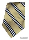 Brooks Brothers 346 Gold Striped Navy White Silk Made In USA Woven In Italy NWT