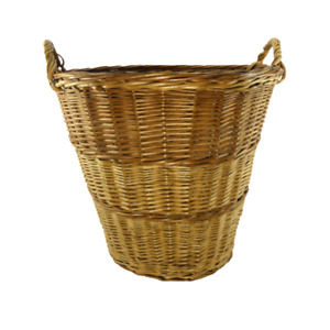 Antique Euro Wicker Laundry Basket with Handles Large 1980's 16
