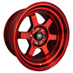 15x8 MST Time Attack 4x100/4x114.3 0 Ruby Red Wheels Rims Set(4) 73.1