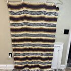 Vintage Mexican Southwest Wool Serape Saltillo Blanket Rug Mat Throw 48X72