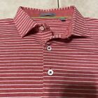 tasc Performance Men's Large Cloud Soft Red White Striped Golf Polo Shirt