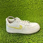 Nike Air Force 1 LV8 Womens Size 7 White Gold Athletic Shoes Sneakers BV4341-100