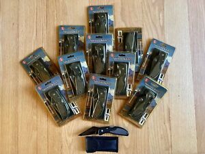 Lot of 12 SE Titanium Finished Stainless Lock Back Sporting Knives w/ Pouch NEW!