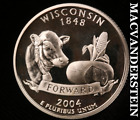 2004-S Wisconsin State Silver Quarter - Choice Gem Proof  Lustrous  #V1685