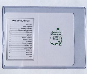 Augusta National Golf Club Course Scorecards UNSIGNED MASTERS Golf Card