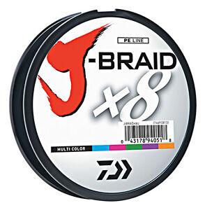 Daiwa J-Braid X8 Braided Fishing Line - 550 Yards (500 M) Multi-Color Line