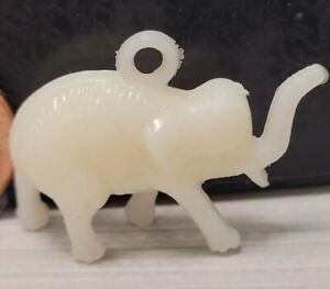 Vintage plastic white ELEPHANT charm jewelry