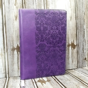 KJV Large Print Personal Reference Bible Purple LeatherTouch Imitation Leather