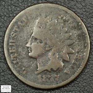 1877 Indian Head Copper Cent 1C - Corroded