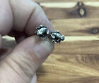 Vintage Sterling Silver 925 Frog Pierced Small Stud Earrings