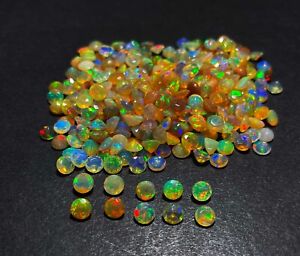 Natural AAA Quality Ethiopian Opal Round Cut Loose Gemstone Lot 16 Pcs 5 MM 5 CT