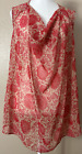 Cabi Women Blouse Sheer Sleeveless Keyhole Floral Red- Pink Cowl-neck Size L NEW