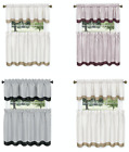 Farmhouse Striped Café Kitchen Curtain Tier & Valance Set - Assorted Colors