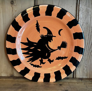 Ware by Laurie Gates Halloween Witch & Bats 12