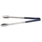 Vollrath Jacob's Pride Stainless Steel One-Piece Utility Tong with Blue