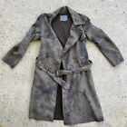 Anthropologie Roxie Suede Tie-Dye Trench Coat Belted size Medium