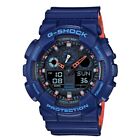 New Casio G-Shock GA100L-2A Men's Analog Digital X Large Blue / Orange Watch