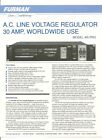 Pro Audio Ad FURMAN Signal Processing 30 AMP AC LINE VOLTAGE REGULATOR AR-PRO