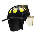 BULLARD US6BK Fire Helmet,Black,Fiberglass 13W088