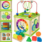 V-Opitos Learning Toys for Toddler 1, 2, 3 Years Old, 5 in 1 Wooden Activity &