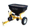 125Lb Capacity Tow Behind Broadcast Spreader Universal Hitch Poly Hopper Tractor