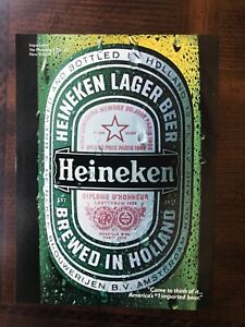 1987 vintage original print ad Heineken Imported Lager Beer From Holland