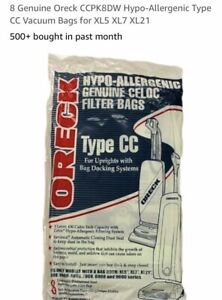 New ListingGenuine Oreck CCPK8DW Hypo-Allergenic Type CC Vacuum Bags 8 Pk
