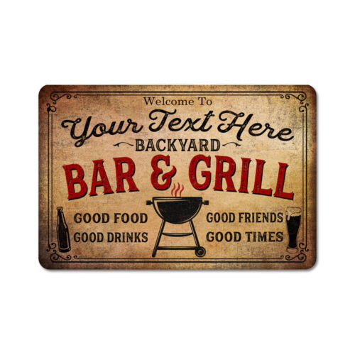 Personalized Backyard Bar and Grill Sign Outdoor Bar Patio Beer BBQ 108120074001